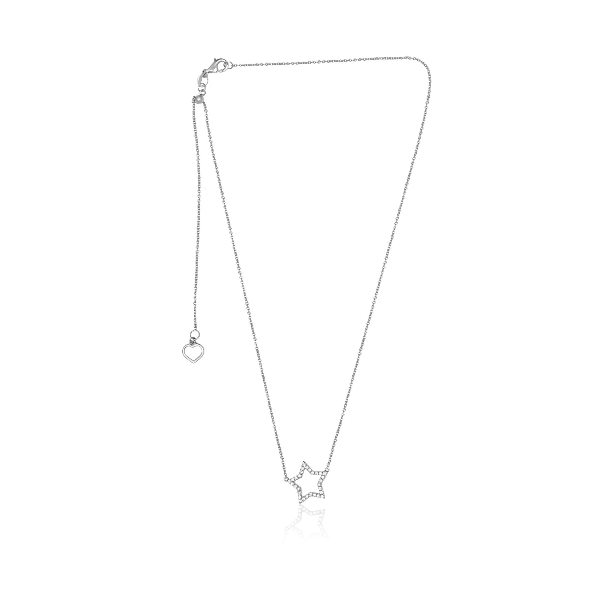 Diamond Open Star Pendant Necklace