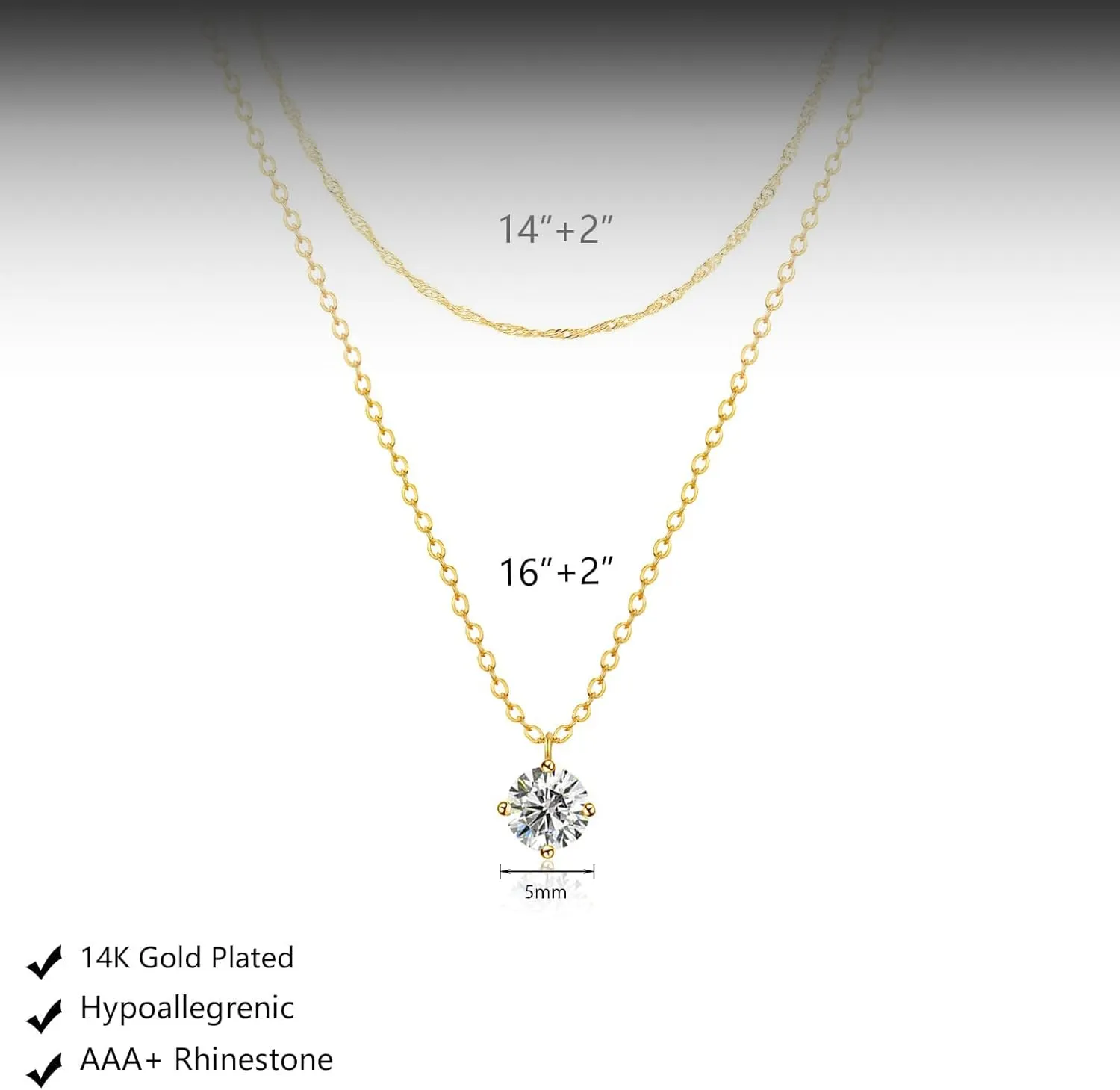 Diamond Pendant Necklace for Women, Dainty Gold Necklace 18k Gold Plated Paperclip Choker Necklaces Cute Open Oval Necklaces Simple Gold Necklace Jewelry Gifts for Women Trendy