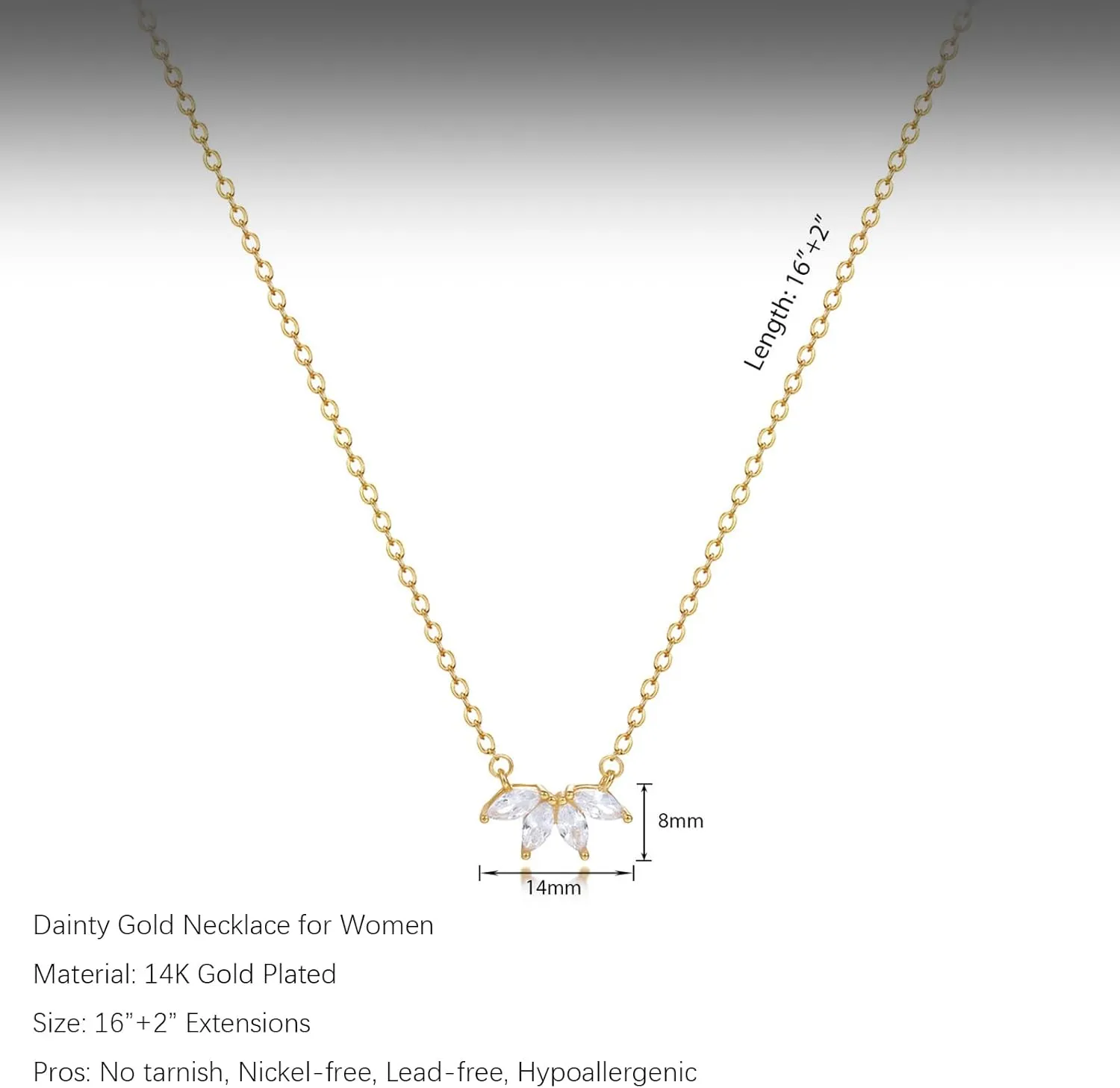 Diamond Pendant Necklace for Women, Dainty Gold Necklace 18k Gold Plated Paperclip Choker Necklaces Cute Open Oval Necklaces Simple Gold Necklace Jewelry Gifts for Women Trendy