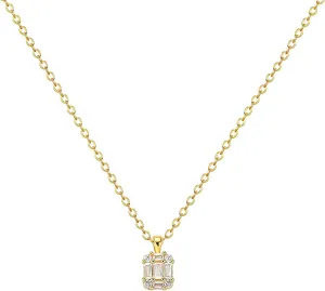 Diamond Pendant Necklace for WomenDainty Gold Plated Diamond Pendant Necklaces Simple CZ Solitaire Necklace Cute Gold Cubic Zirconia Choker Necklaces for Women Trendy Gold Jewelry Gift
