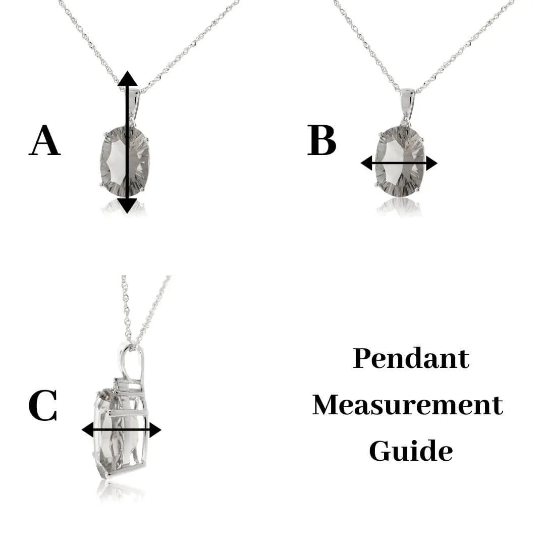 Diamond Semi Circle White Gold Pendant
