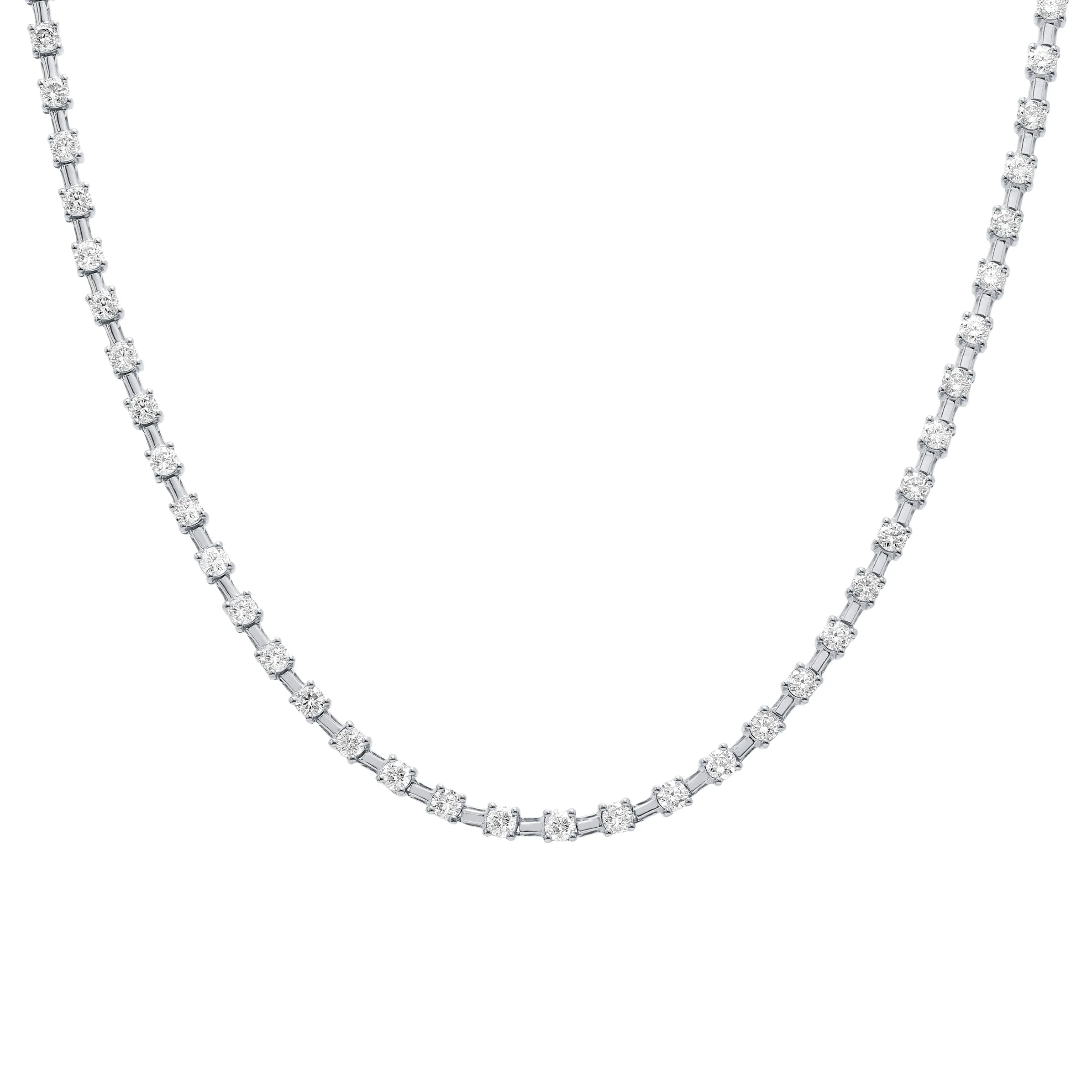 Diamond Station Tennis Necklace