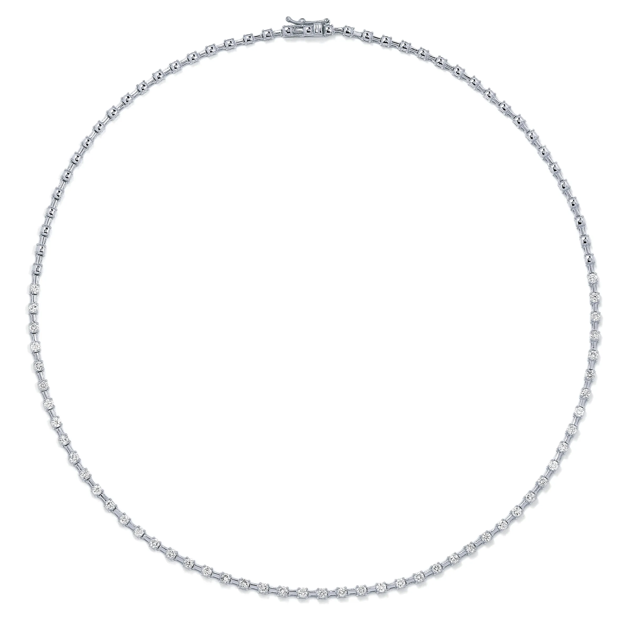 Diamond Station Tennis Necklace