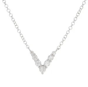 Diamond 'V' Pendant Necklace