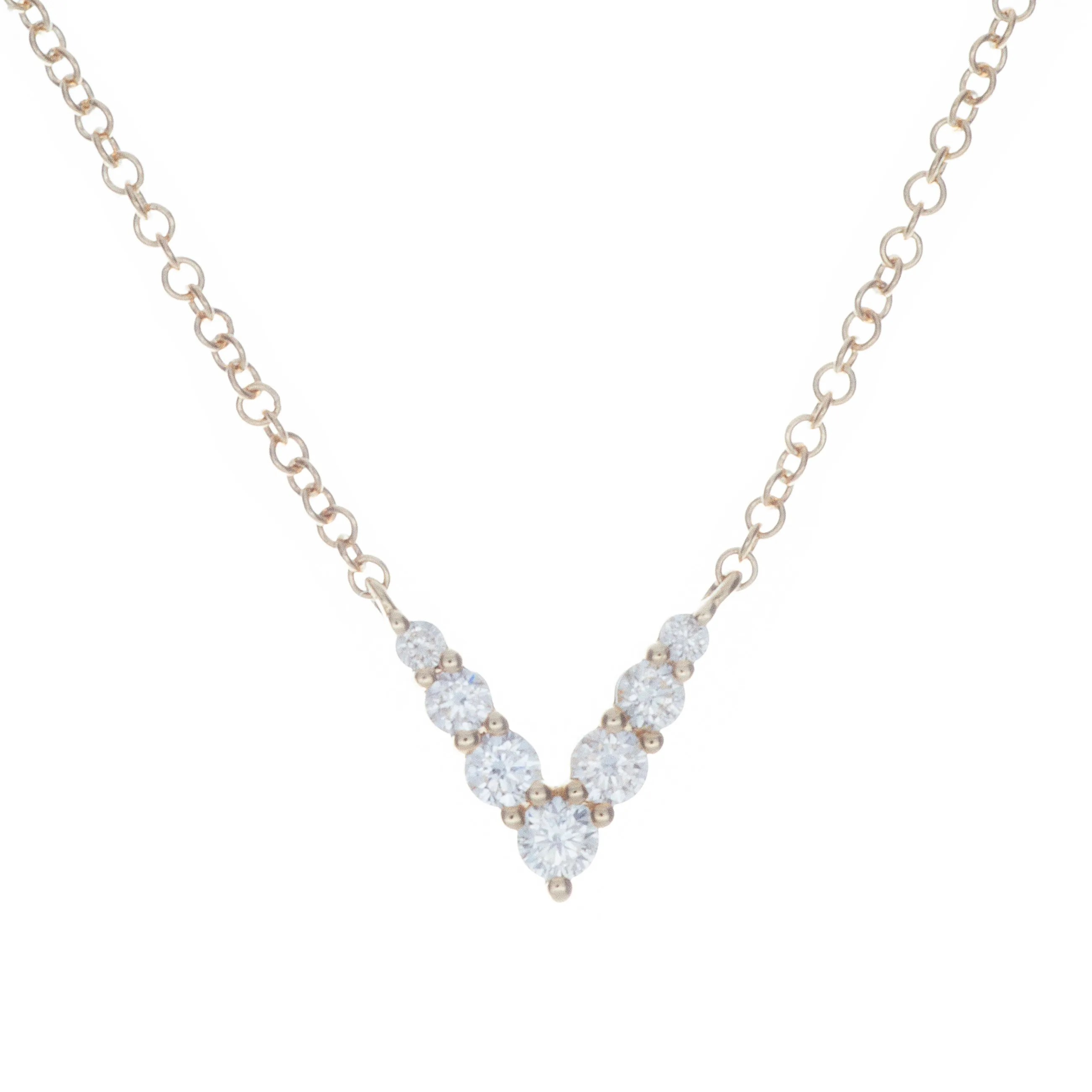 Diamond 'V' Pendant Necklace