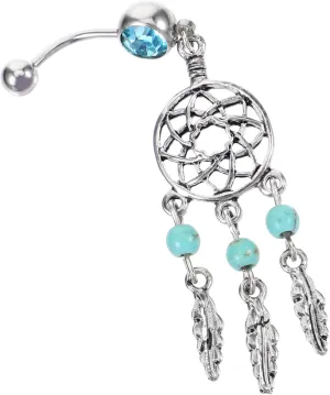 Didiseaon Piercing Jewelry Dream Catcher Belly Button Ring Navel Ring for Piercings