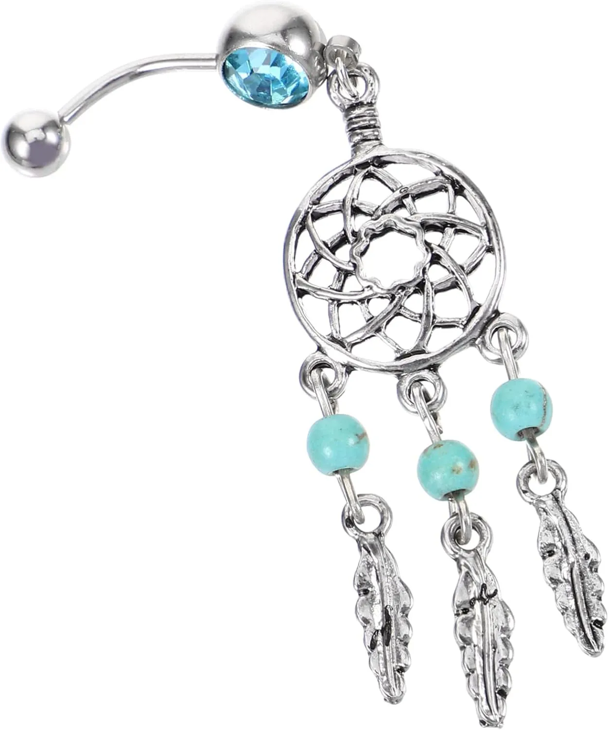 Didiseaon Piercing Jewelry Dream Catcher Belly Button Ring Navel Ring for Piercings