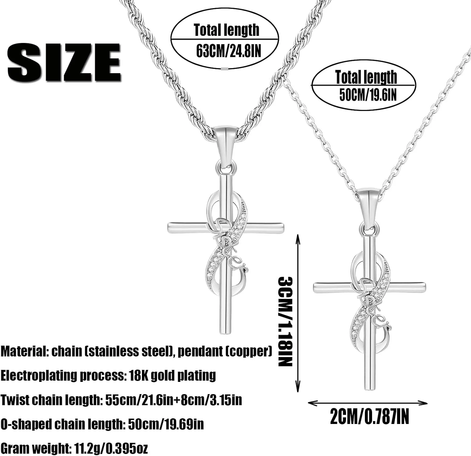 DS Religious Gifts for her Faith Cross Necklace for Women exquisite 18K Gold Inspirational Christian Bible Verse prayer birthday Jewelry stainless steel Necklaces To Sister Mom Daughter