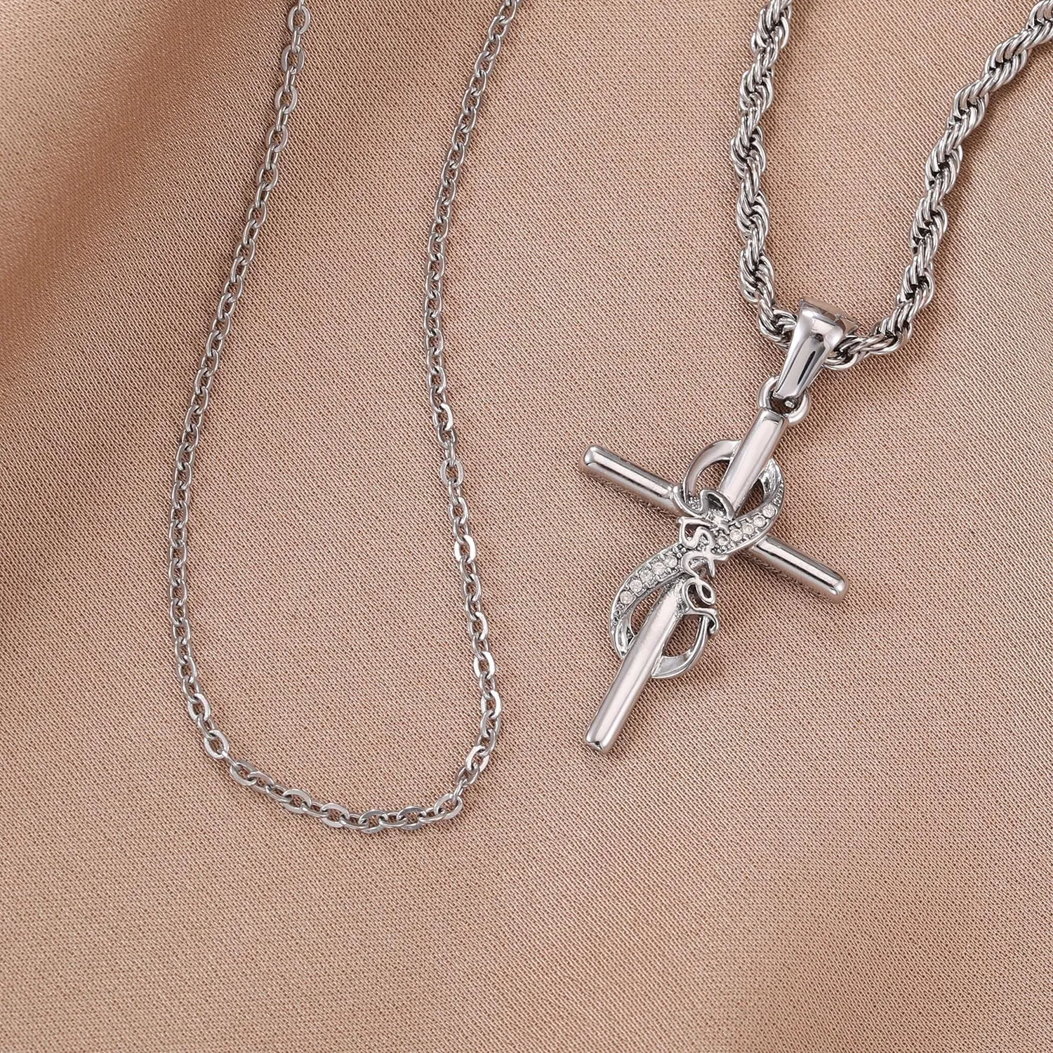 DS Religious Gifts for her Faith Cross Necklace for Women exquisite 18K Gold Inspirational Christian Bible Verse prayer birthday Jewelry stainless steel Necklaces To Sister Mom Daughter