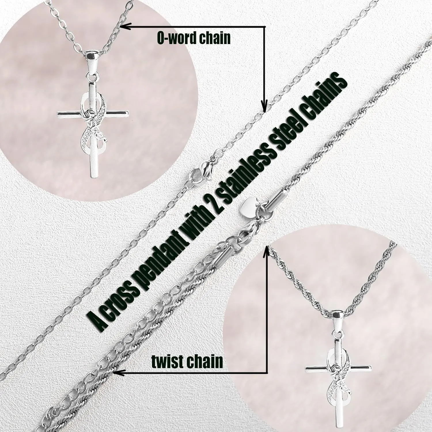 DS Religious Gifts for her Faith Cross Necklace for Women exquisite 18K Gold Inspirational Christian Bible Verse prayer birthday Jewelry stainless steel Necklaces To Sister Mom Daughter
