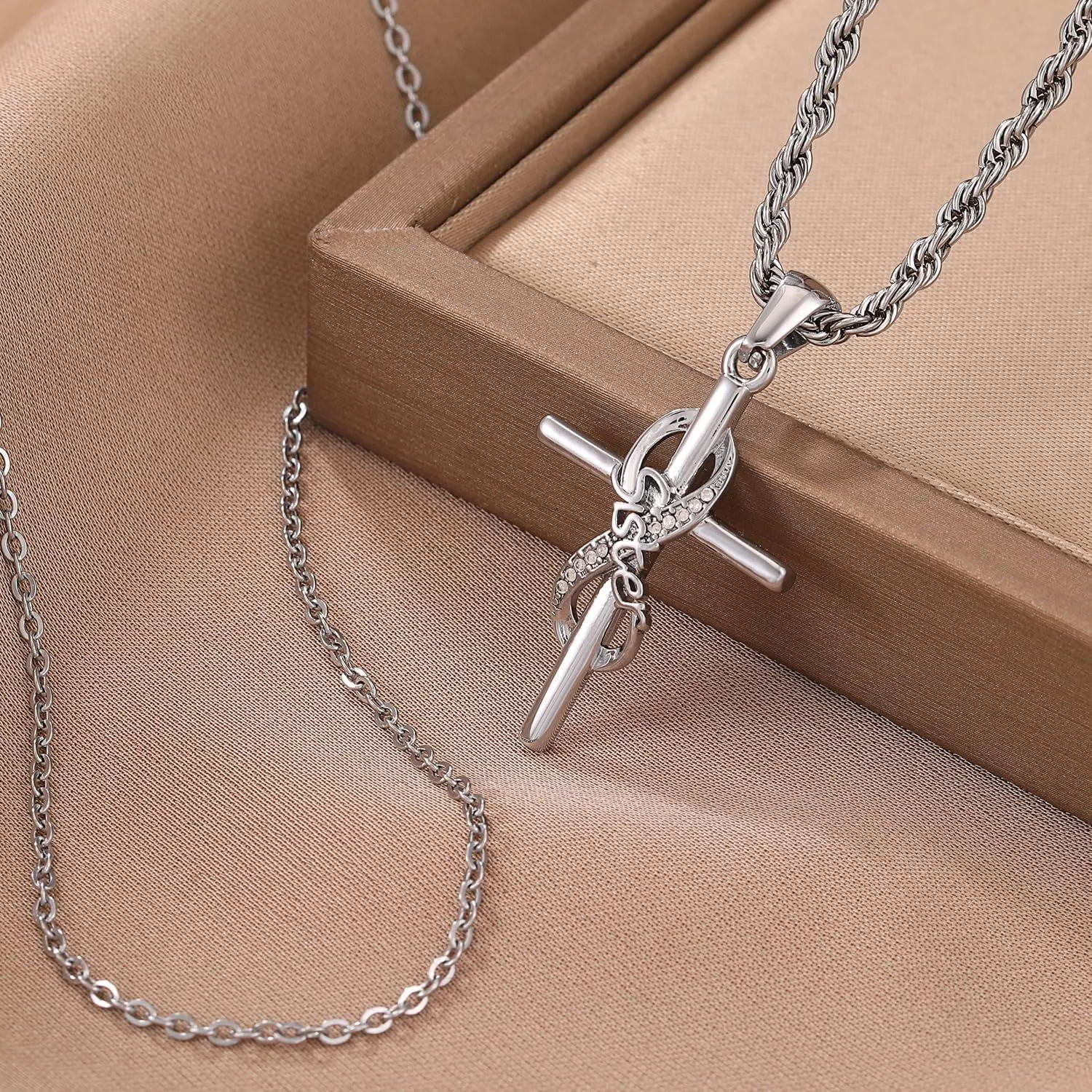 DS Religious Gifts for her Faith Cross Necklace for Women exquisite 18K Gold Inspirational Christian Bible Verse prayer birthday Jewelry stainless steel Necklaces To Sister Mom Daughter