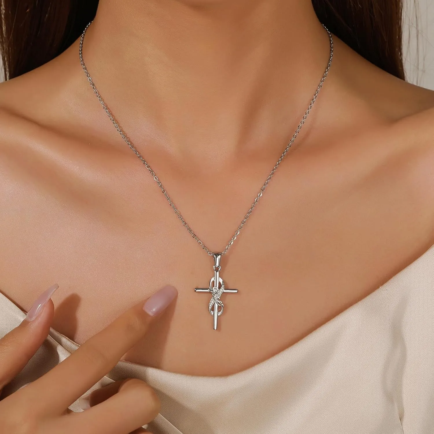 DS Religious Gifts for her Faith Cross Necklace for Women exquisite 18K Gold Inspirational Christian Bible Verse prayer birthday Jewelry stainless steel Necklaces To Sister Mom Daughter
