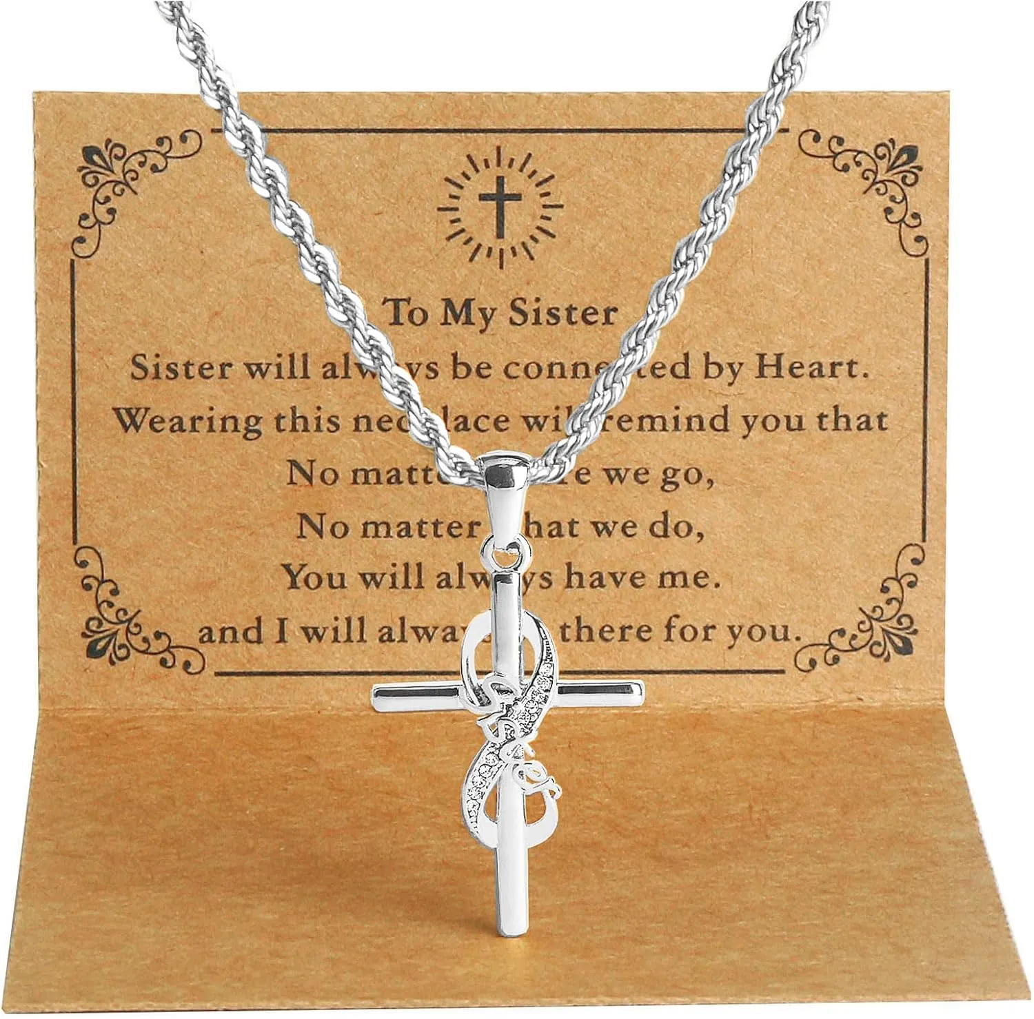 DS Religious Gifts for her Faith Cross Necklace for Women exquisite 18K Gold Inspirational Christian Bible Verse prayer birthday Jewelry stainless steel Necklaces To Sister Mom Daughter