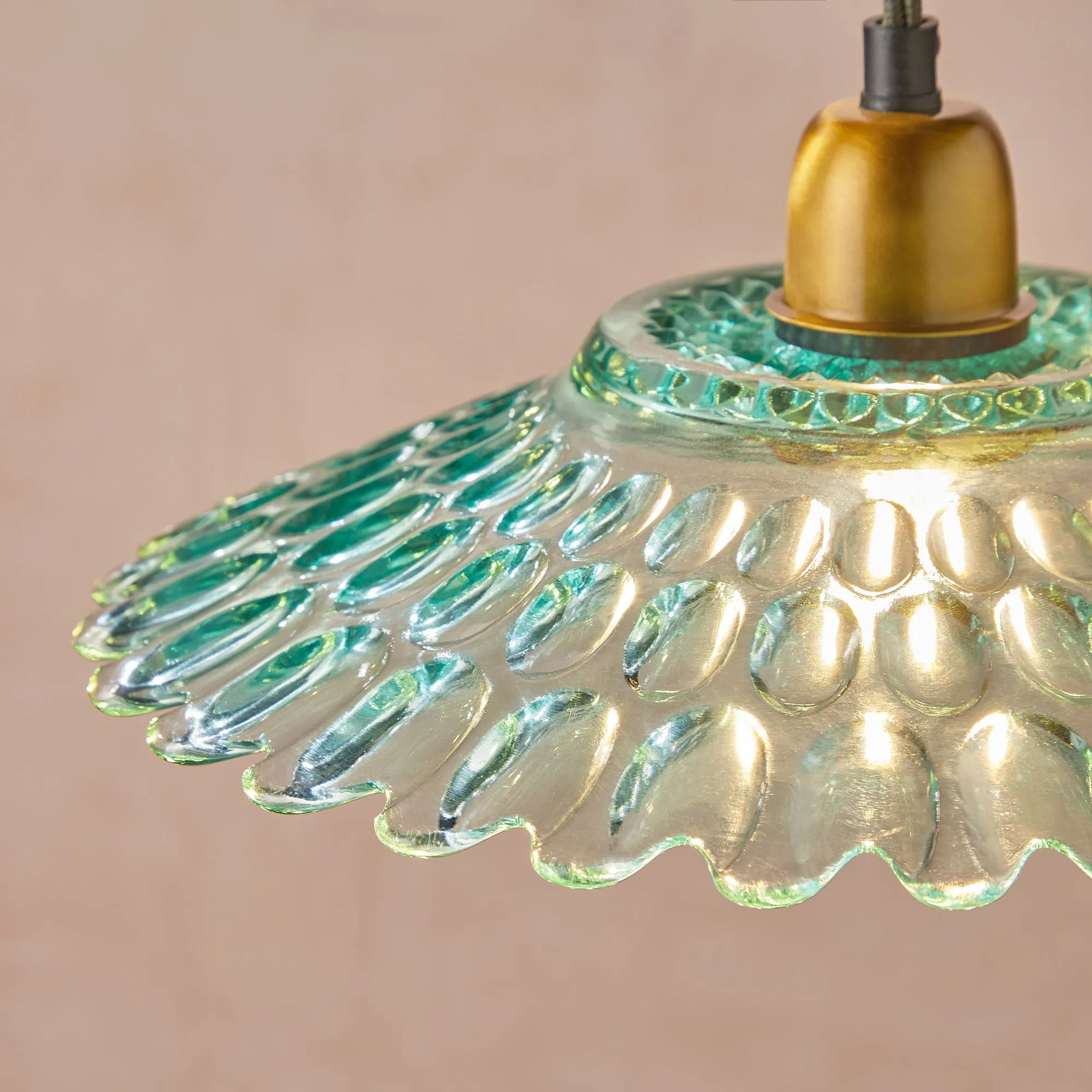 Eider pendant light in recycled green glass