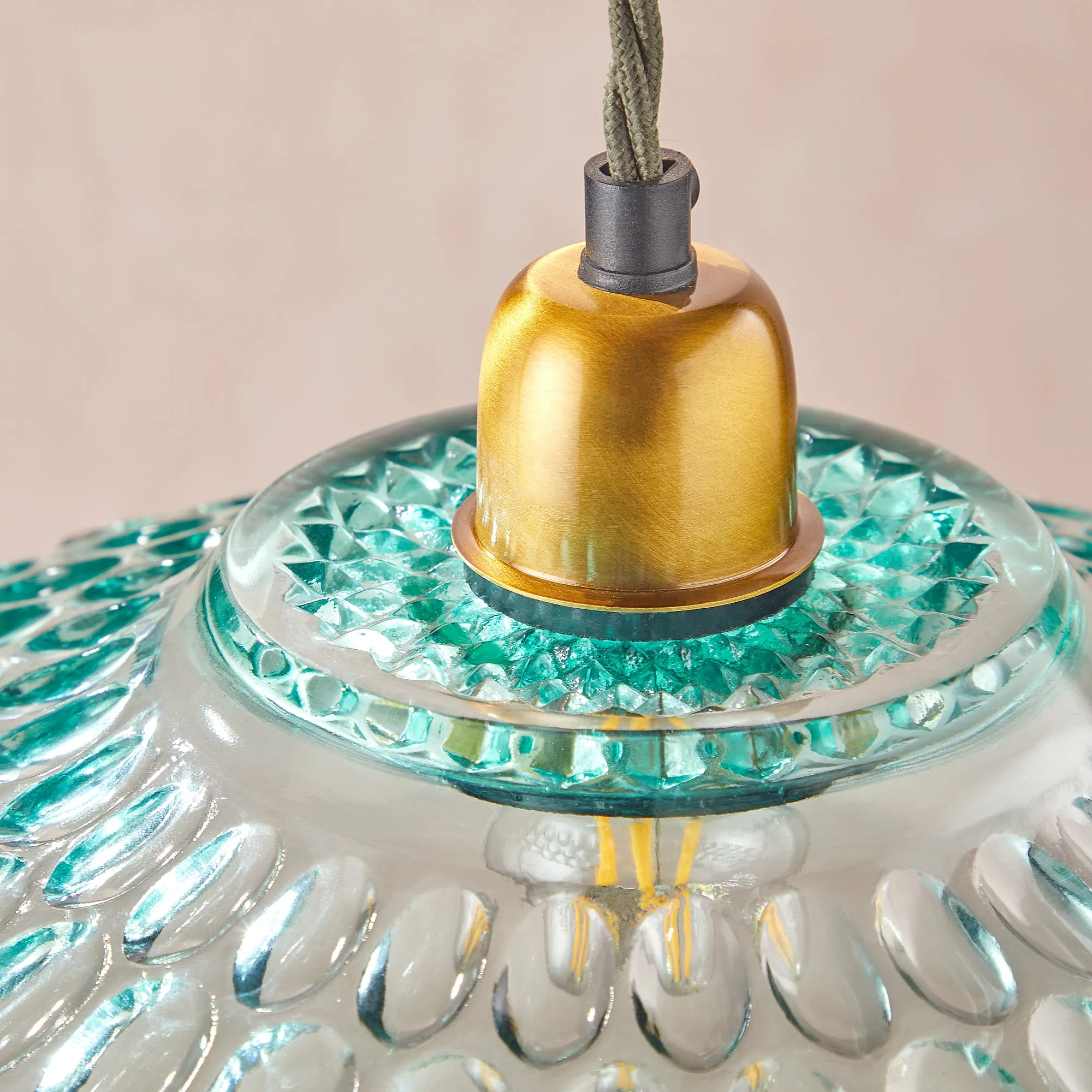 Eider pendant light in recycled green glass