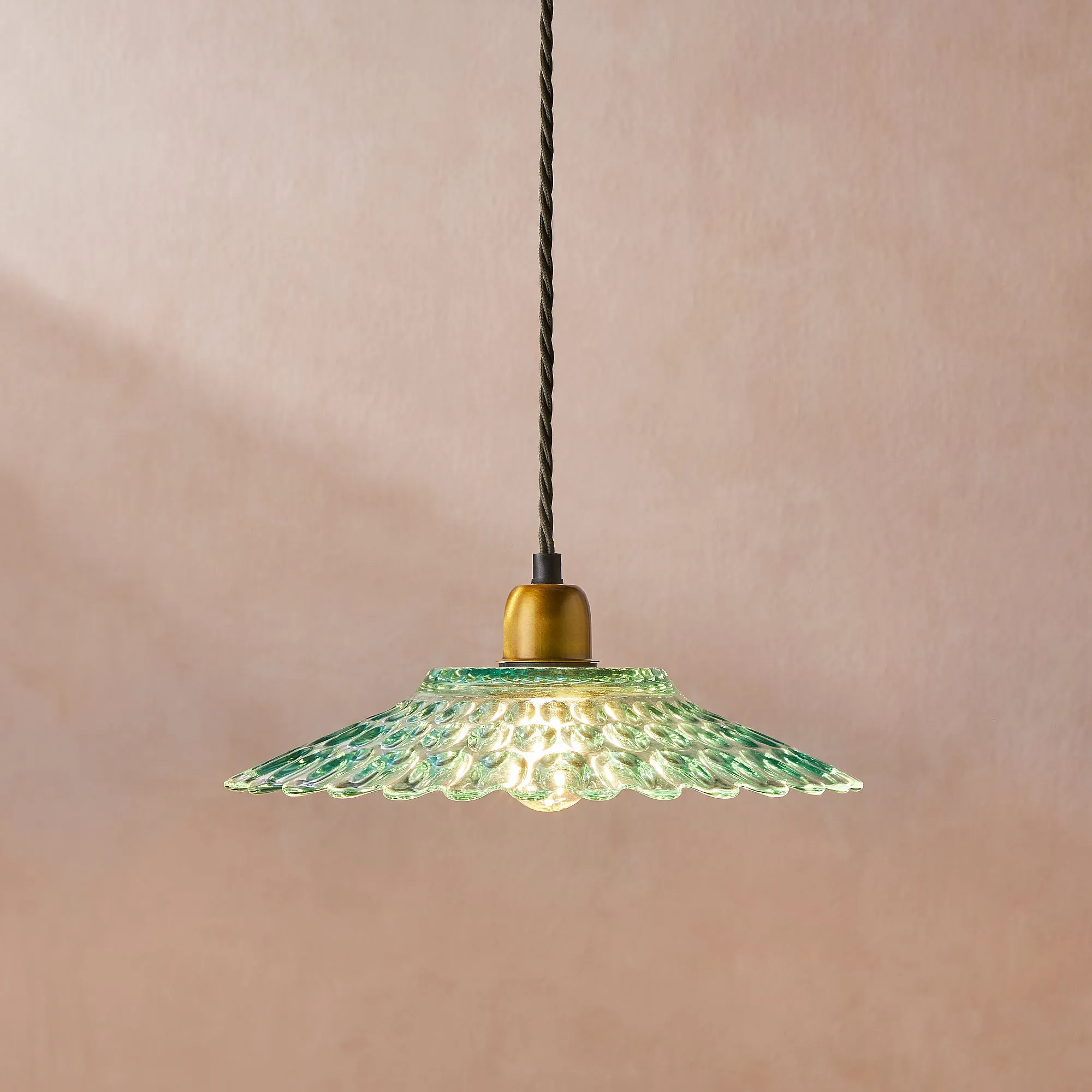 Eider pendant light in recycled green glass