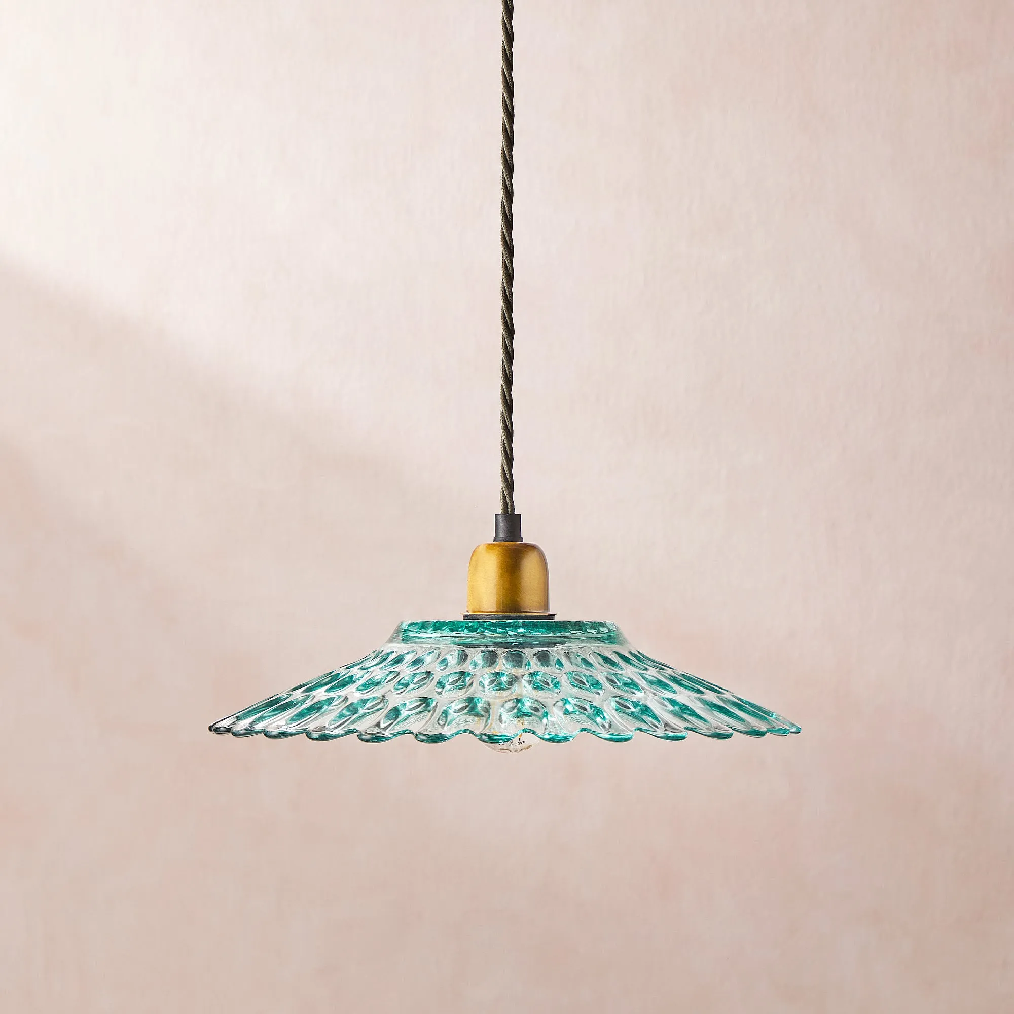 Eider pendant light in recycled green glass