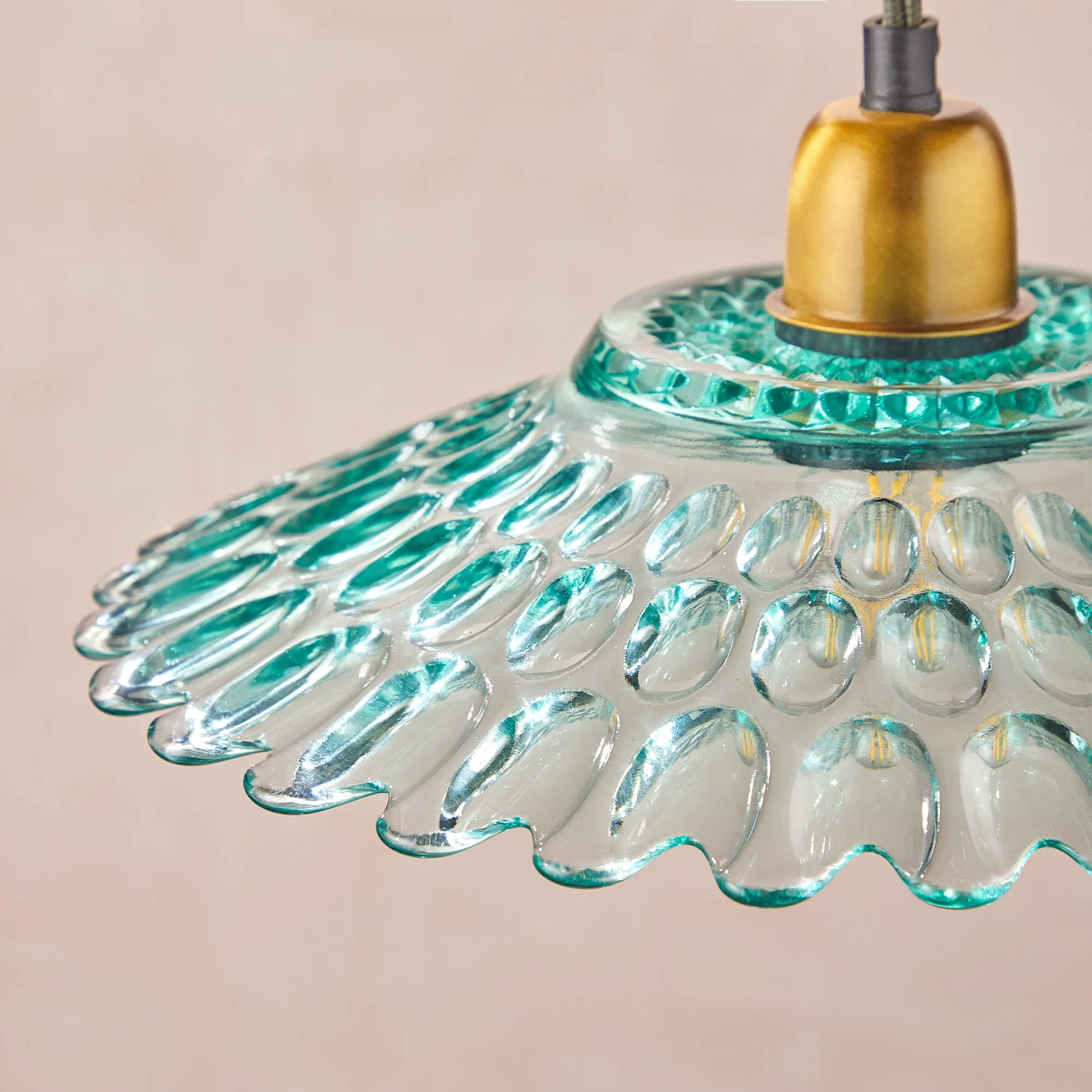 Eider pendant light in recycled green glass