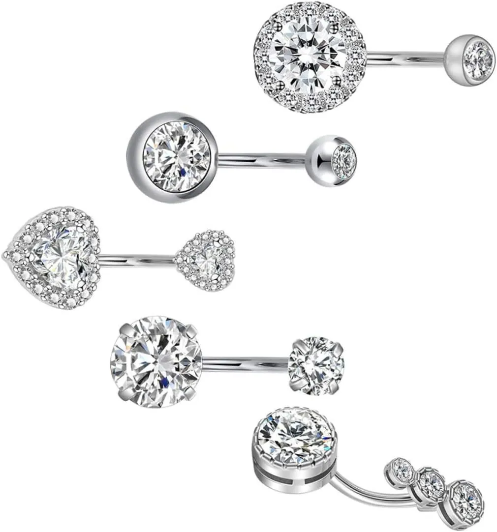 Elegant Belly Button Rings Women's Navel Jewelry Belly Piercing Jewelry Set Steel Navel Rings Fashion Navel Ring Design