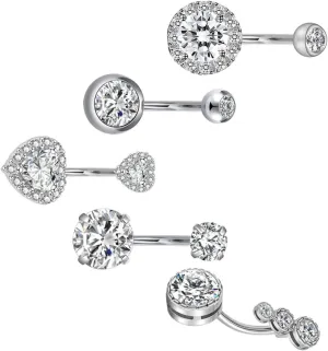 Elegant Belly Button Rings Women's Navel Jewelry Belly Piercing Jewelry Set Steel Navel Rings Fashion Navel Ring Design