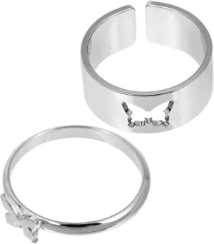 Elegant Couples Matching Ring Silver Decorative Ring Fashion Jewelry Present for Her