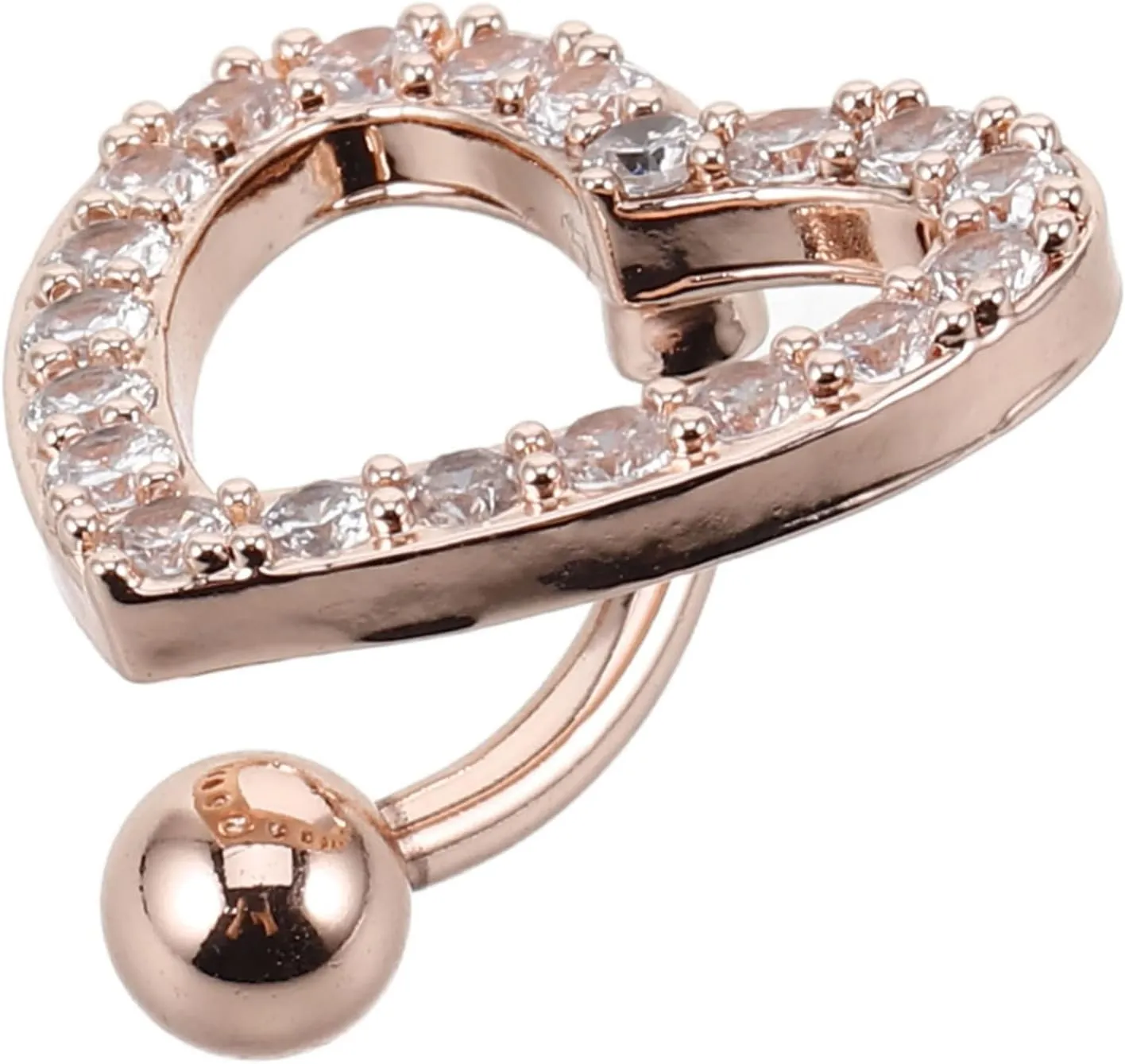 Elegant Heart Shaped Navel Ring Women's Body Jewelry Fake Belly Piercing Fashion Body Ring for Women