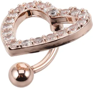 Elegant Heart Shaped Navel Ring Women's Body Jewelry Fake Belly Piercing Fashion Body Ring for Women