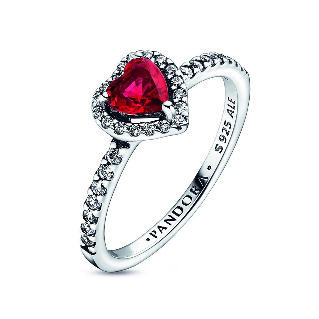 Elevated Red Heart Ring