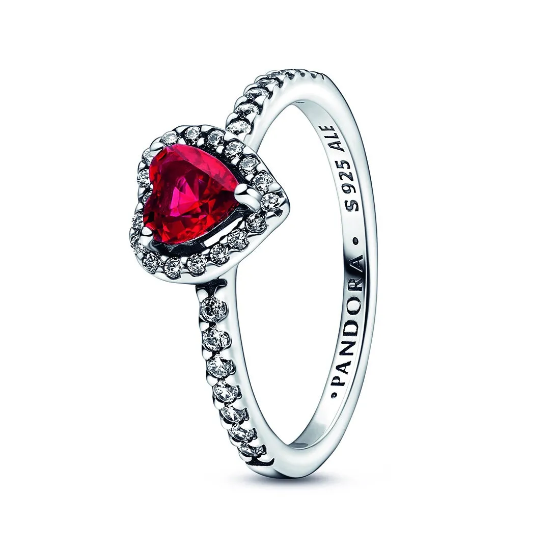 Elevated Red Heart Ring