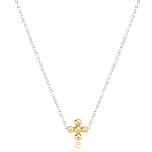 ENewton 16" 3mm Cross and Mixed Metal Necklace