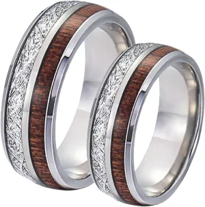 Engraving Rings Couple Rings Engagement,Rings Stainless Steel Wedding 8MM Silver Ring with Round Couple Promise Rings