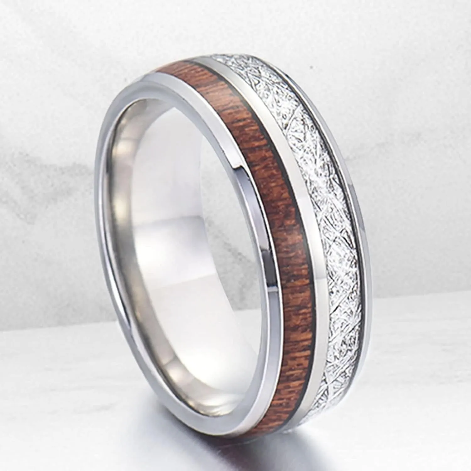 Engraving Rings Couple Rings Engagement,Rings Stainless Steel Wedding 8MM Silver Ring with Round Couple Promise Rings