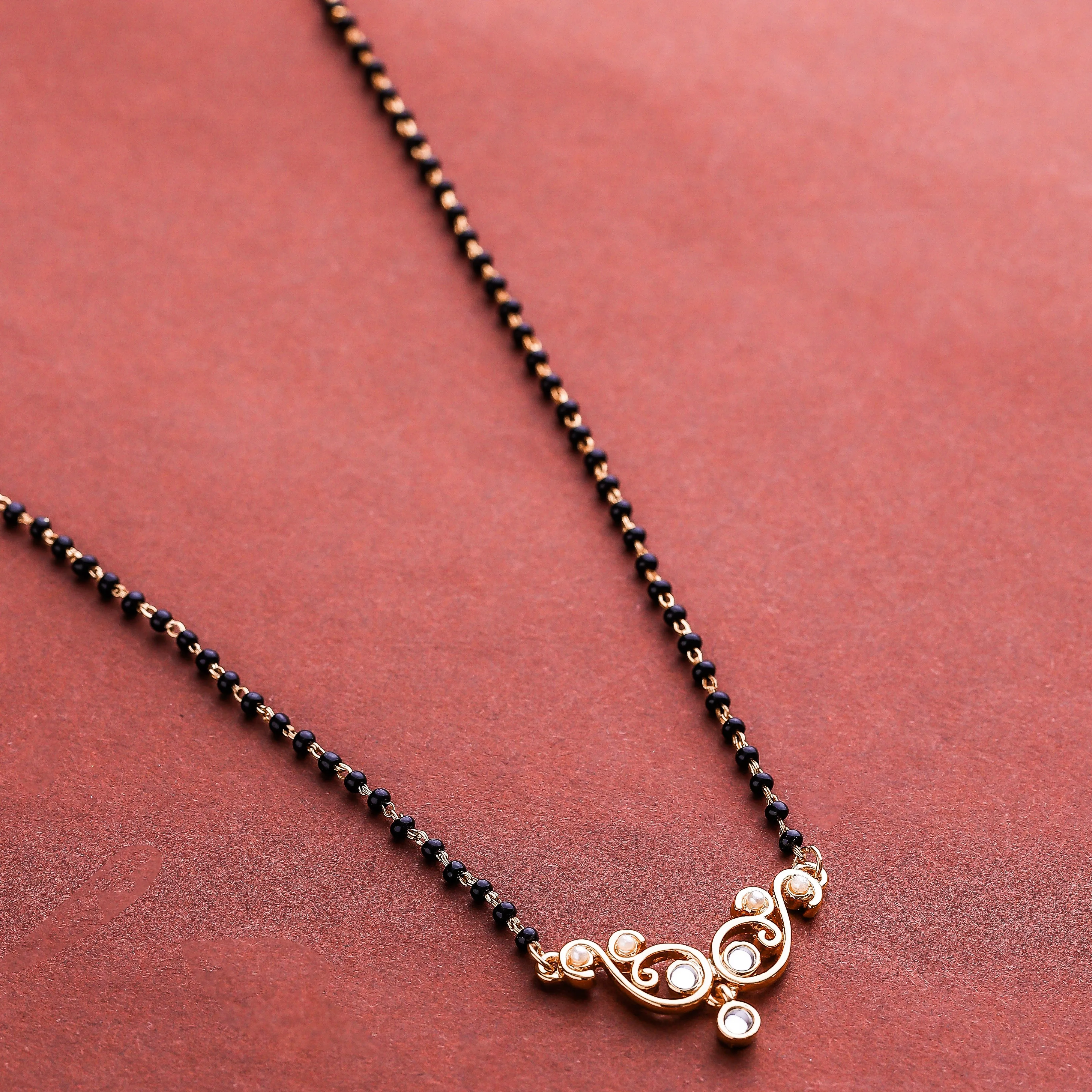 Estele Gold Plated Exquisite Mangalsutra Necklace with Kundan & Pearls for Women