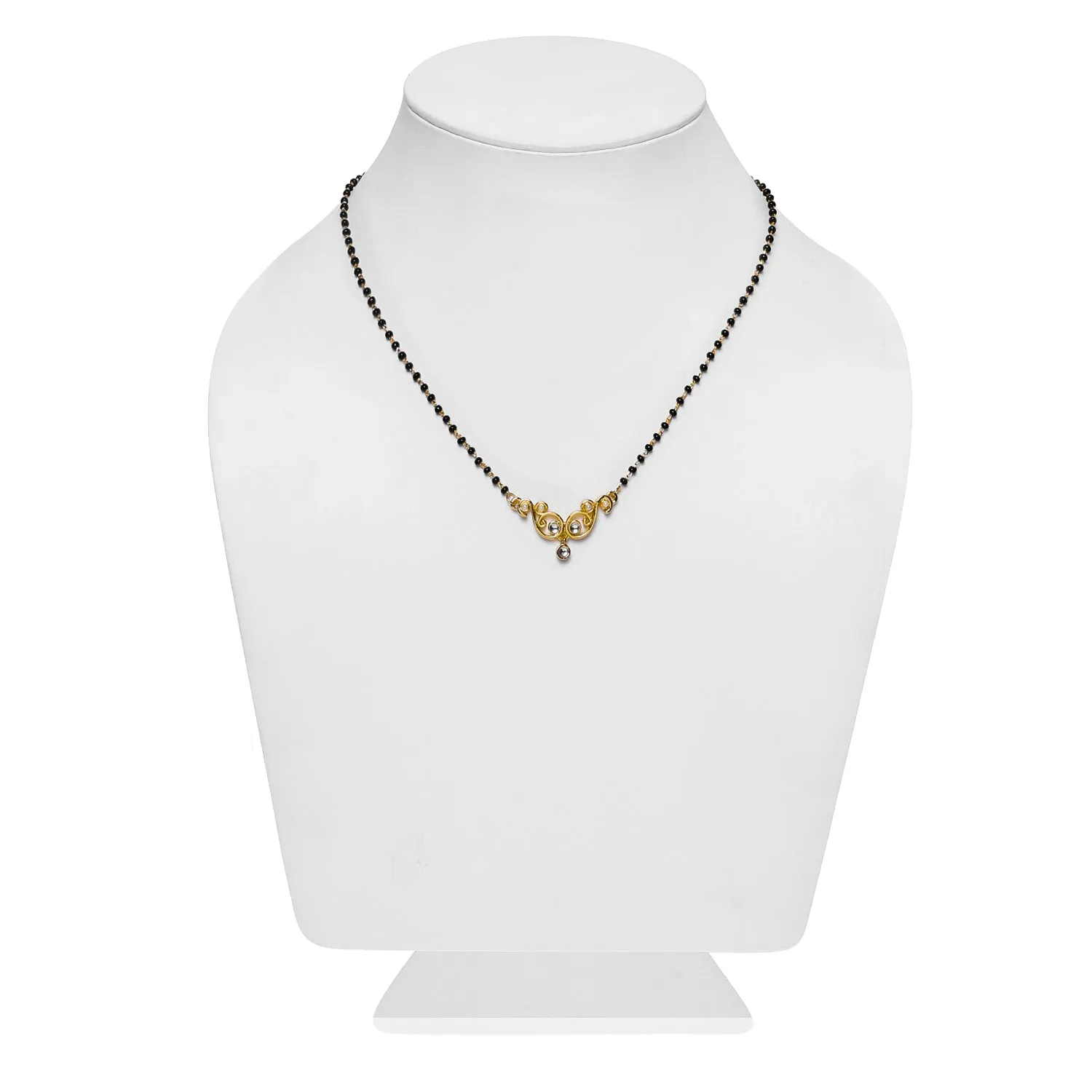 Estele Gold Plated Exquisite Mangalsutra Necklace with Kundan & Pearls for Women