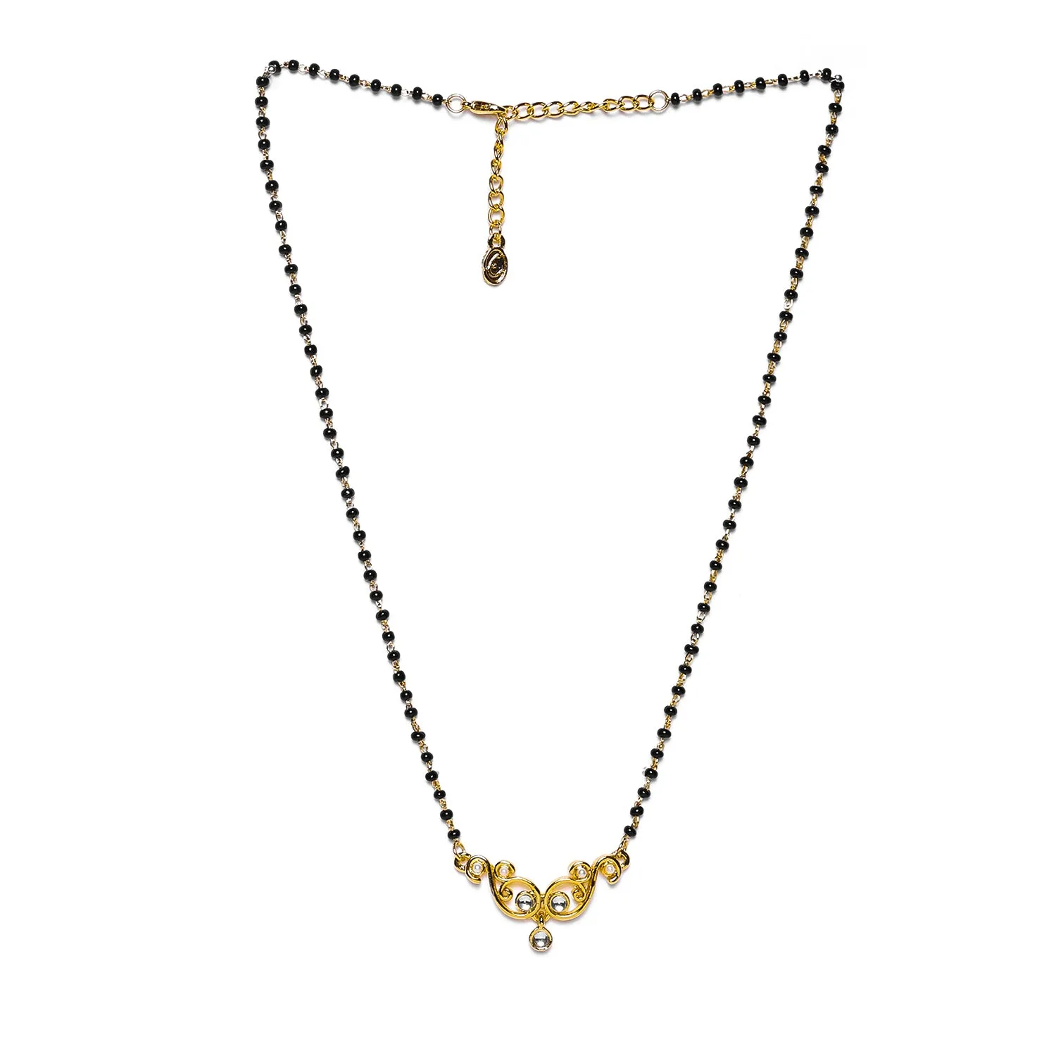 Estele Gold Plated Exquisite Mangalsutra Necklace with Kundan & Pearls for Women