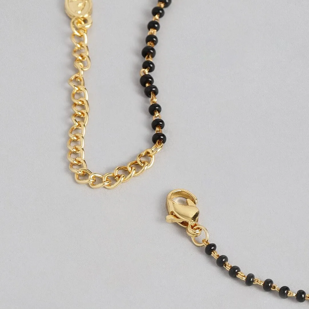 Estele Gold Plated Exquisite Mangalsutra Necklace with Kundan & Pearls for Women