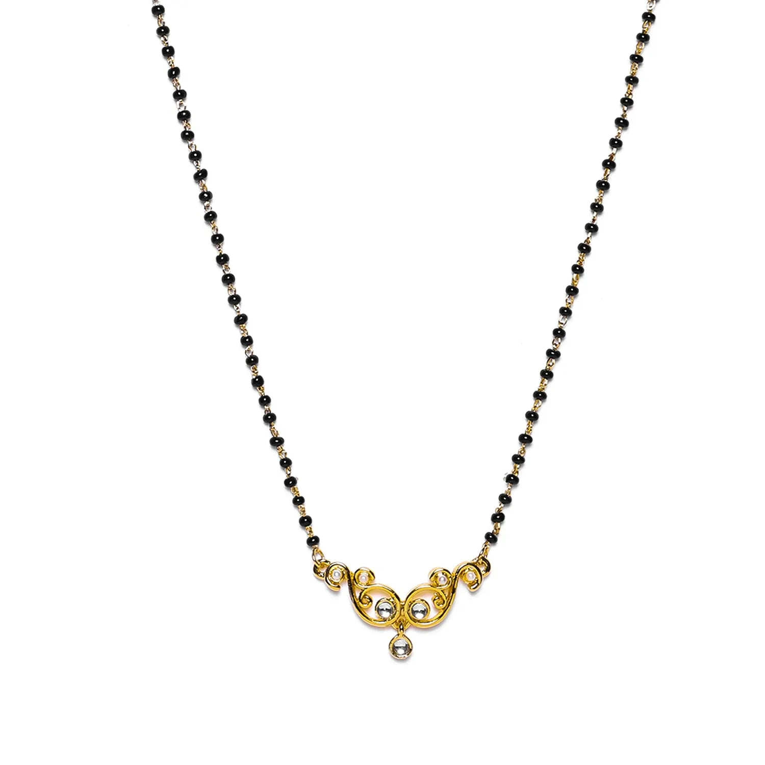 Estele Gold Plated Exquisite Mangalsutra Necklace with Kundan & Pearls for Women