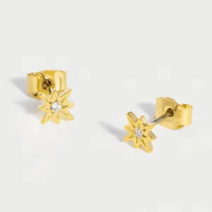 Estella Bartlett - Ear Studs | North Star CZ Stud Earrings | Gold Plated