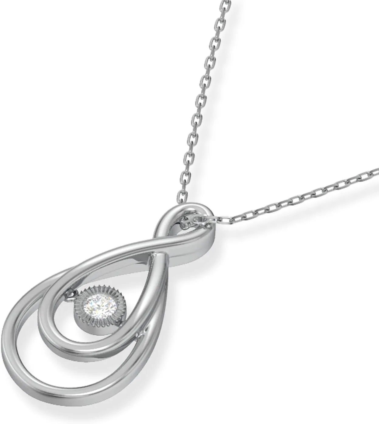 Eternaldia Dancing Diamond Necklaces for Women, Real Diamond Round or Heart Shape Necklace, Sterling Silver Necklace with 18 Inch Chain, Diamond Jewelry for Women (0.03-0.12 cttw)