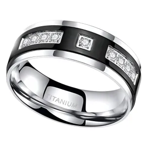 Eternity Diamond Men's Titanium Wedding Band