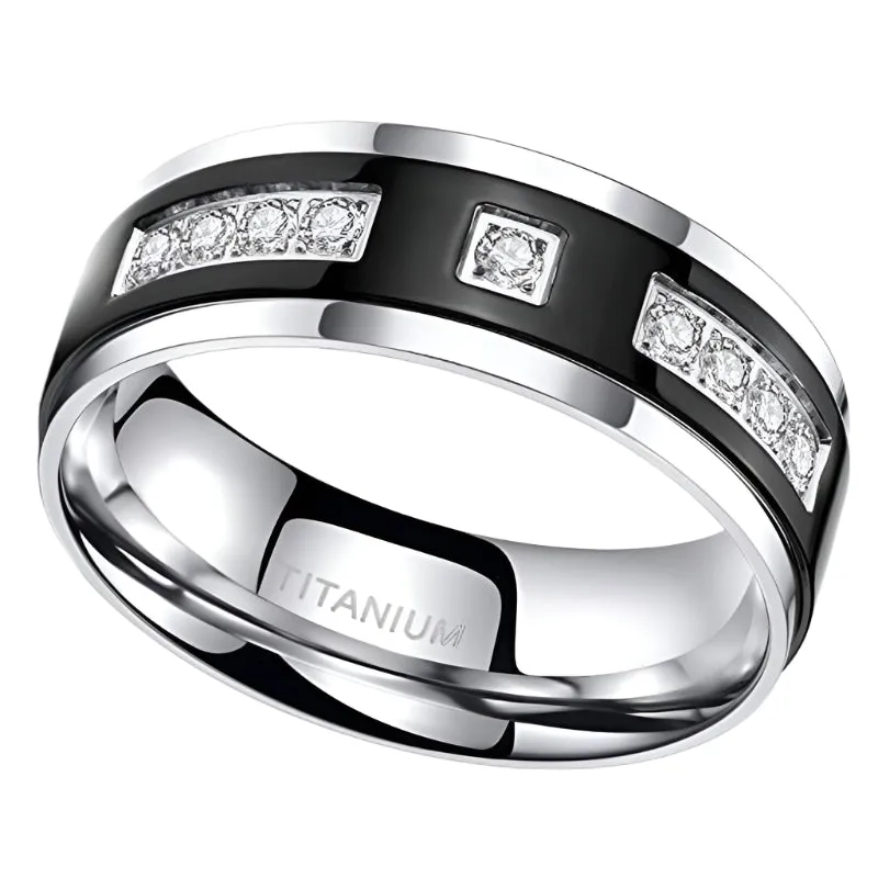 Eternity Diamond Men's Titanium Wedding Band