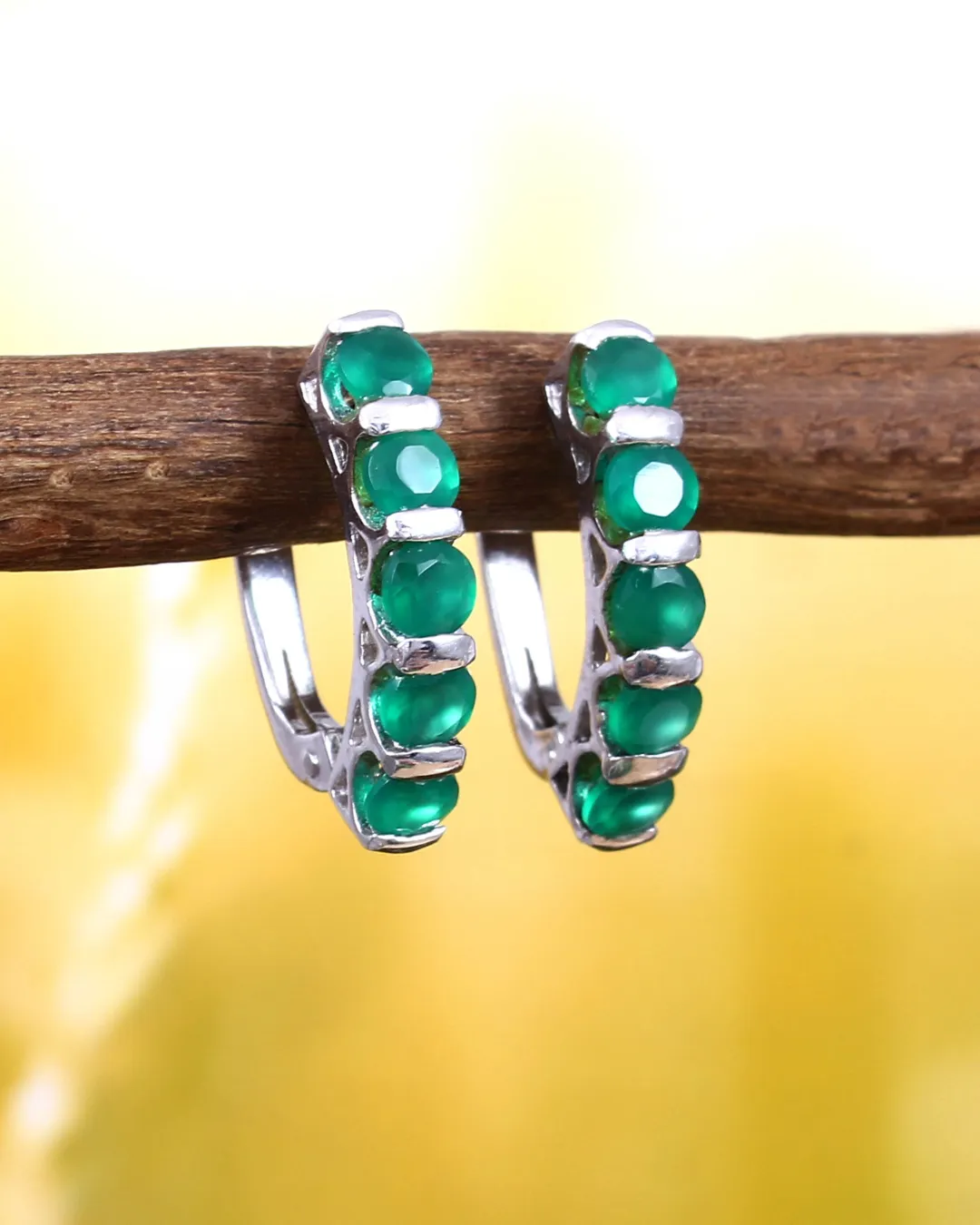 Eternity in Green Onyx Earrings
