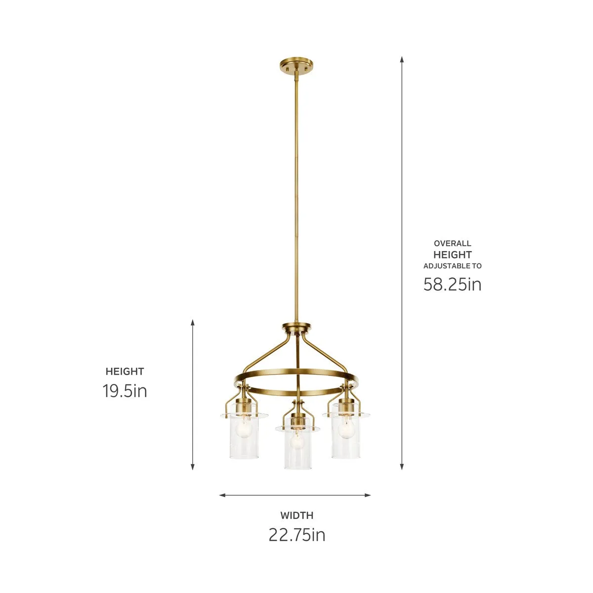 Everett 22.5" 3-Light Round Chandelier