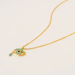 Evil Eye Tear Drop Necklace