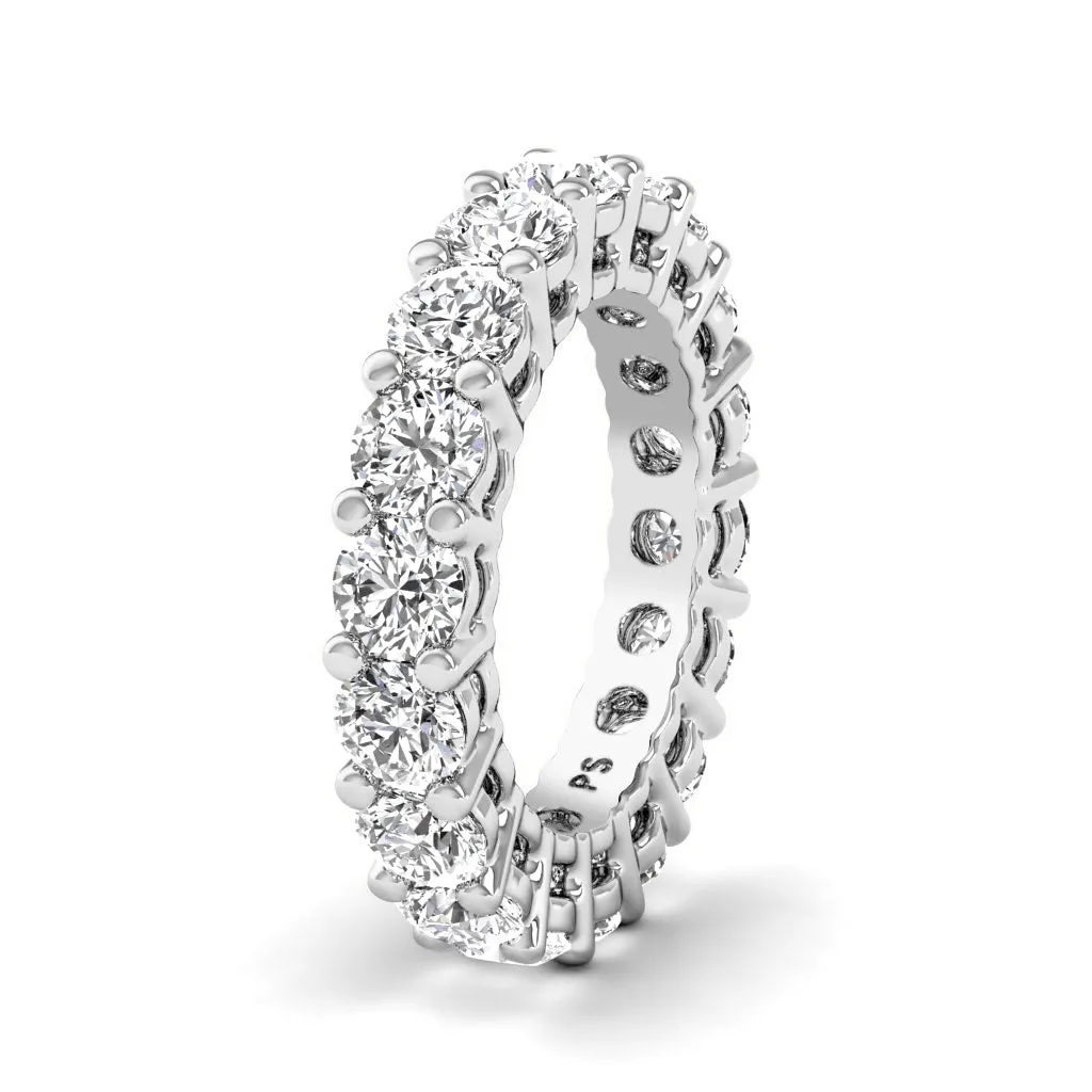 Exquisite 4.00 CT Round Cut Diamonds - Eternity Ring in 14KT White Gold