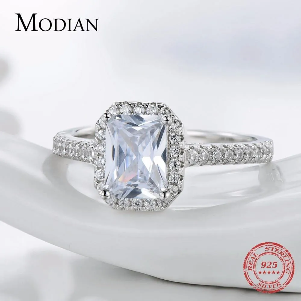 Exquisite AAAAA Zirconia 925 Solid Silver Ring For Wedding