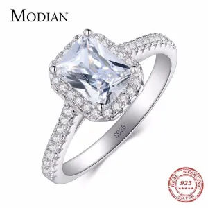Exquisite AAAAA Zirconia 925 Solid Silver Ring For Wedding