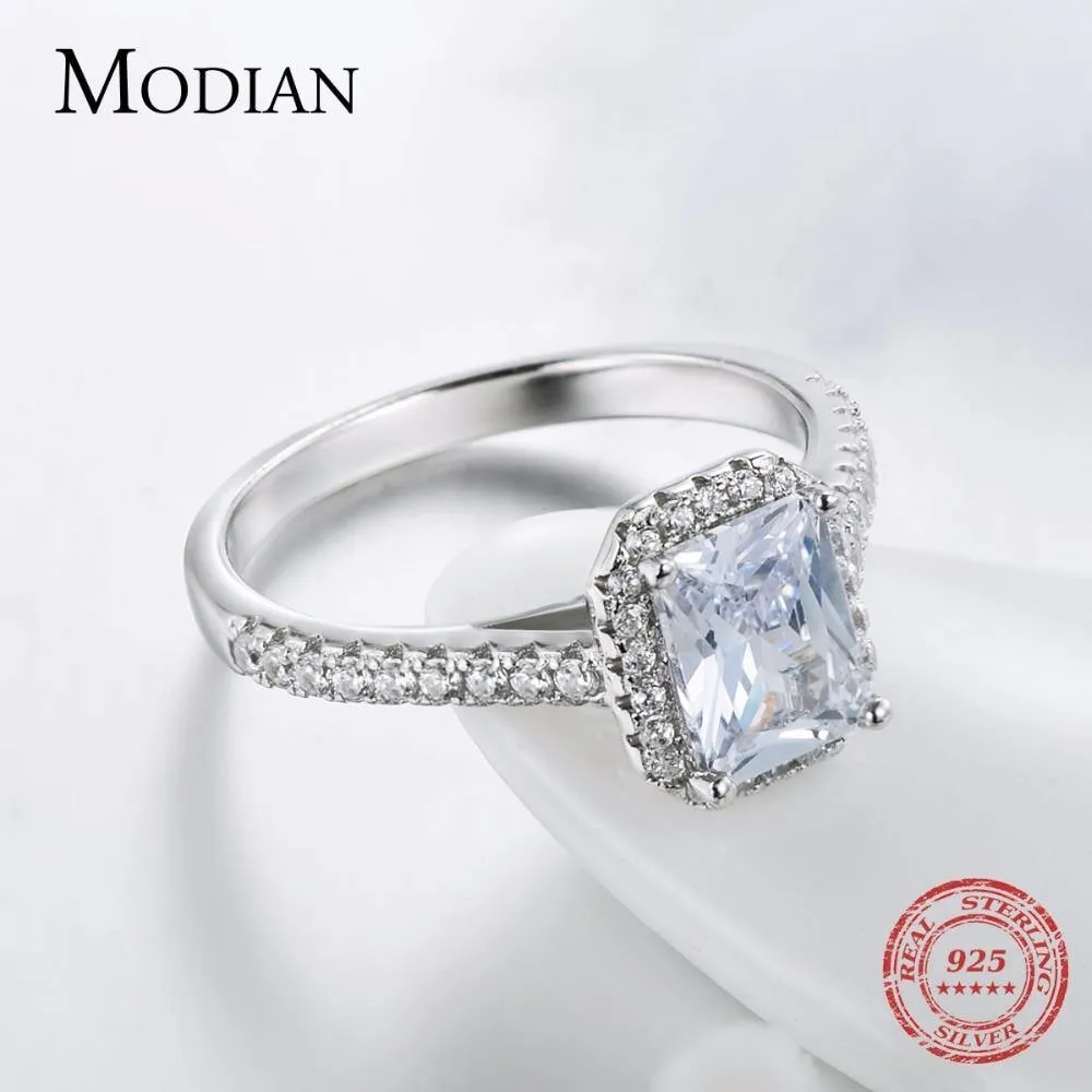 Exquisite AAAAA Zirconia 925 Solid Silver Ring For Wedding