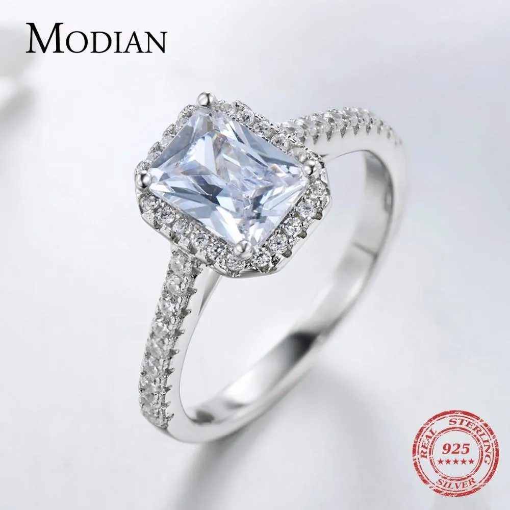 Exquisite AAAAA Zirconia 925 Solid Silver Ring For Wedding