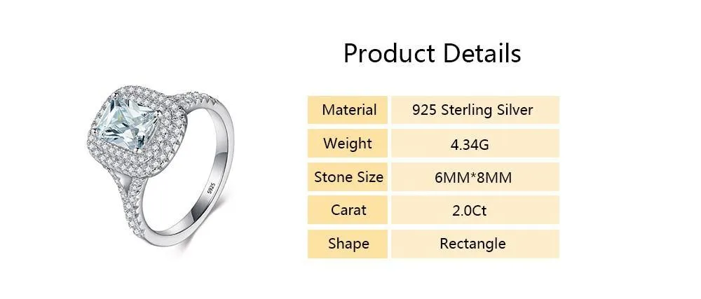 Exquisite Bridal 925 Sterling Silver AAAA  Quality CZ Wedding Ring